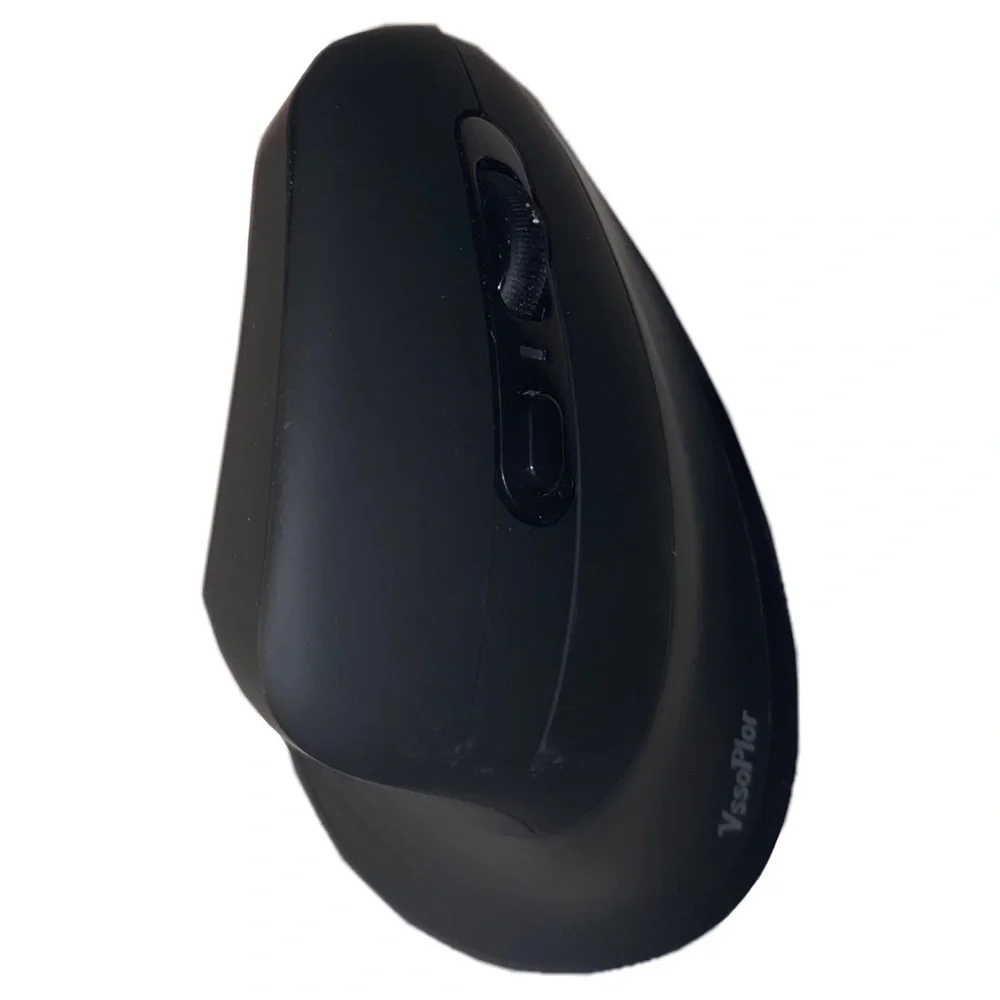 VssoPlor 2.4G USB Wireless Bluetooth Vertical Ergonomic Mouse Model VM56B, Black